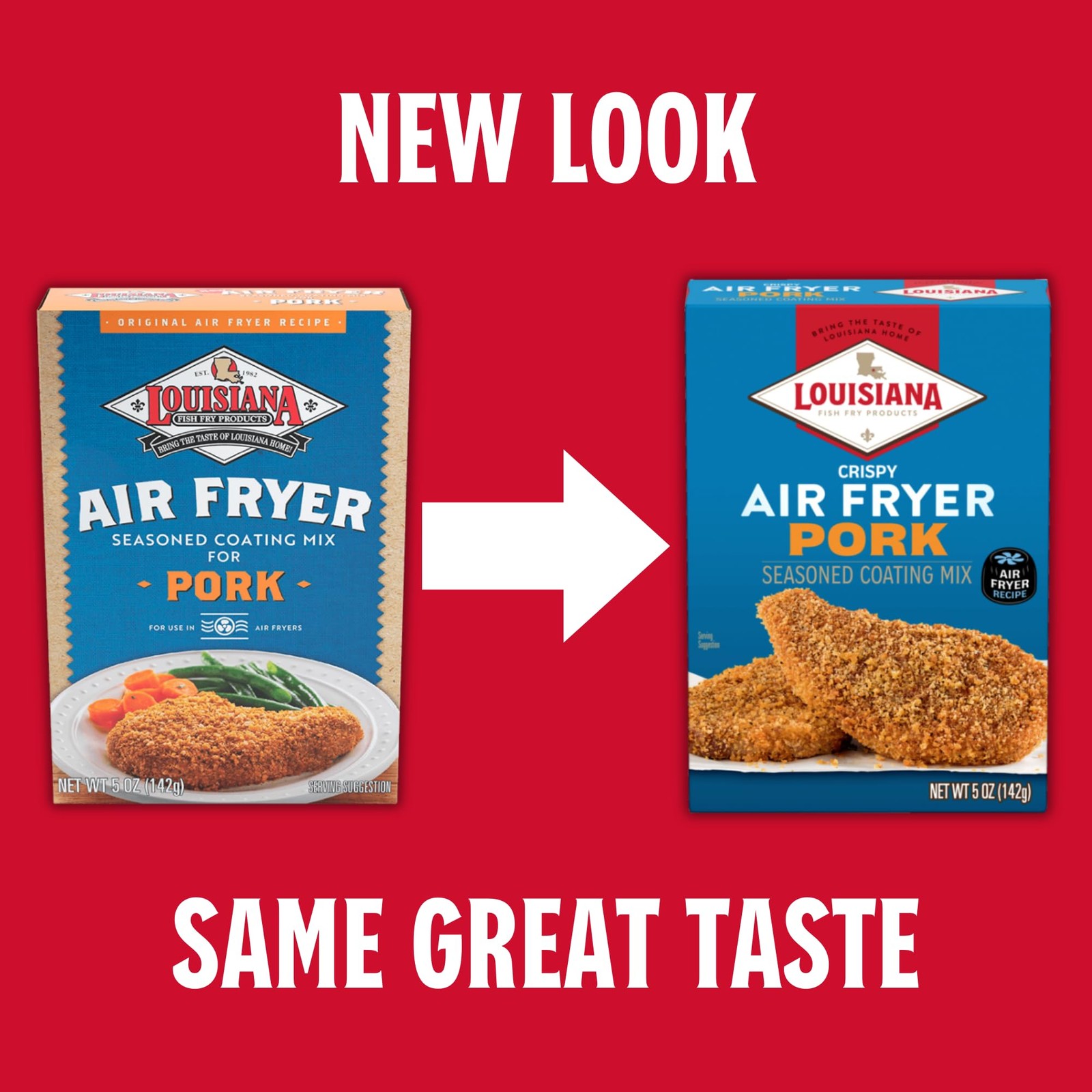 Louisiana Fish Fry Products Air Fry Pork Coating Mix, 5 Oz, Pack of 6
