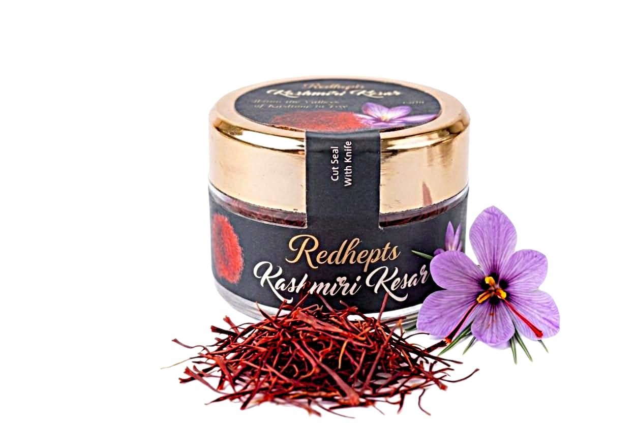 Pure Kashmiri Saffron Kesar 1g Grade A+ Mongra Threads Natural Authentic