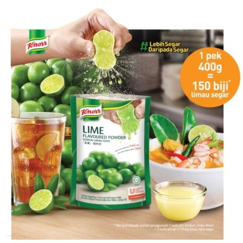 4 x Knorr Lime Powder 400g – Fresh Lime Taste Halal Certified Seasoning