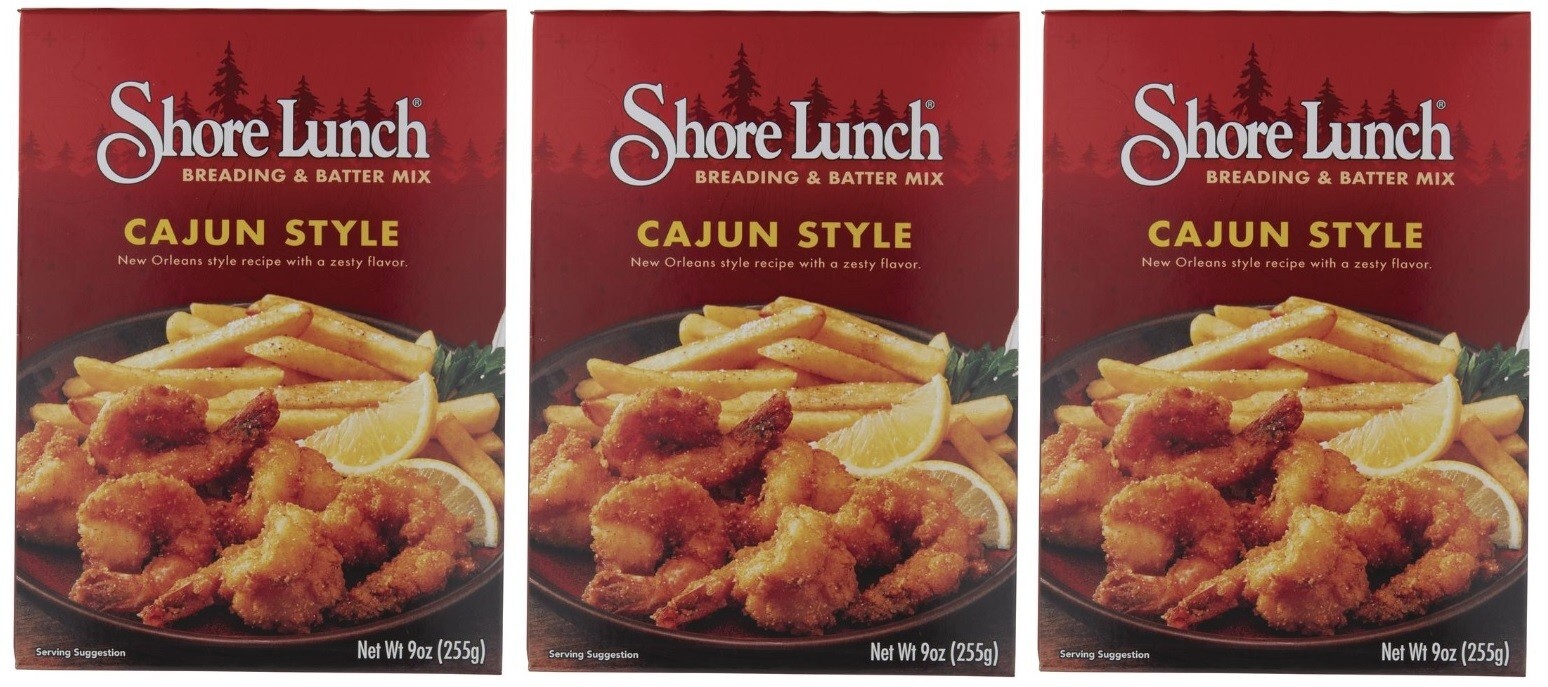 Shore Lunch Cajun Style Breading Batter Mix, 9 Ounce (3 Boxes)