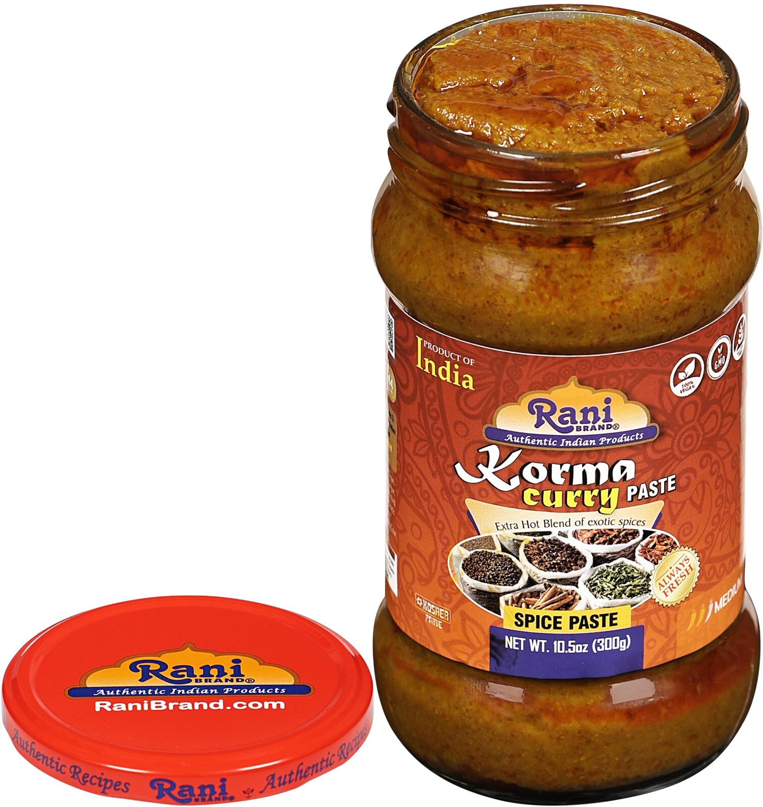 Rani Korma Curry Cooking Spice Paste 10oz (300g) Glass Jar