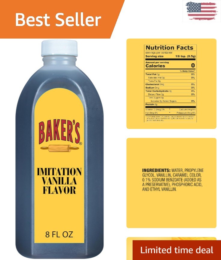 Versatile Imitation Vanilla Extract – 8 fl oz Bottles, Perfect for All Bakes