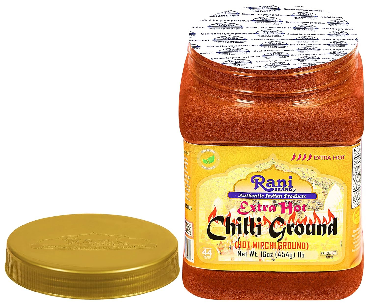 Rani Extra Hot Chilli Powder Indian Spice 16Oz (1Lb) 454G PET Jar ~ All Natural