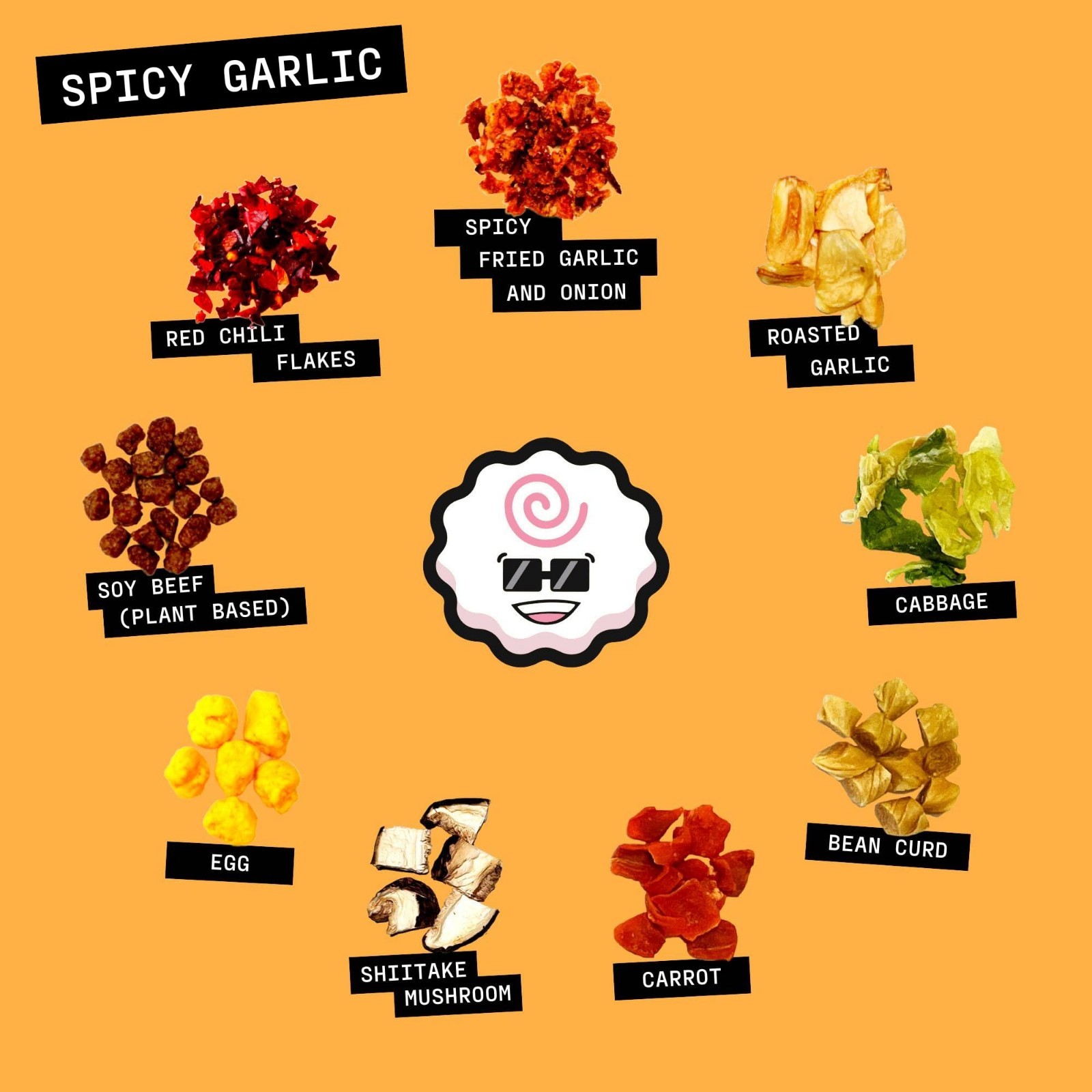 2-Pack Dried Ramen Toppings – Classic Seafood, Vegetables & Spicy Garlic Mix