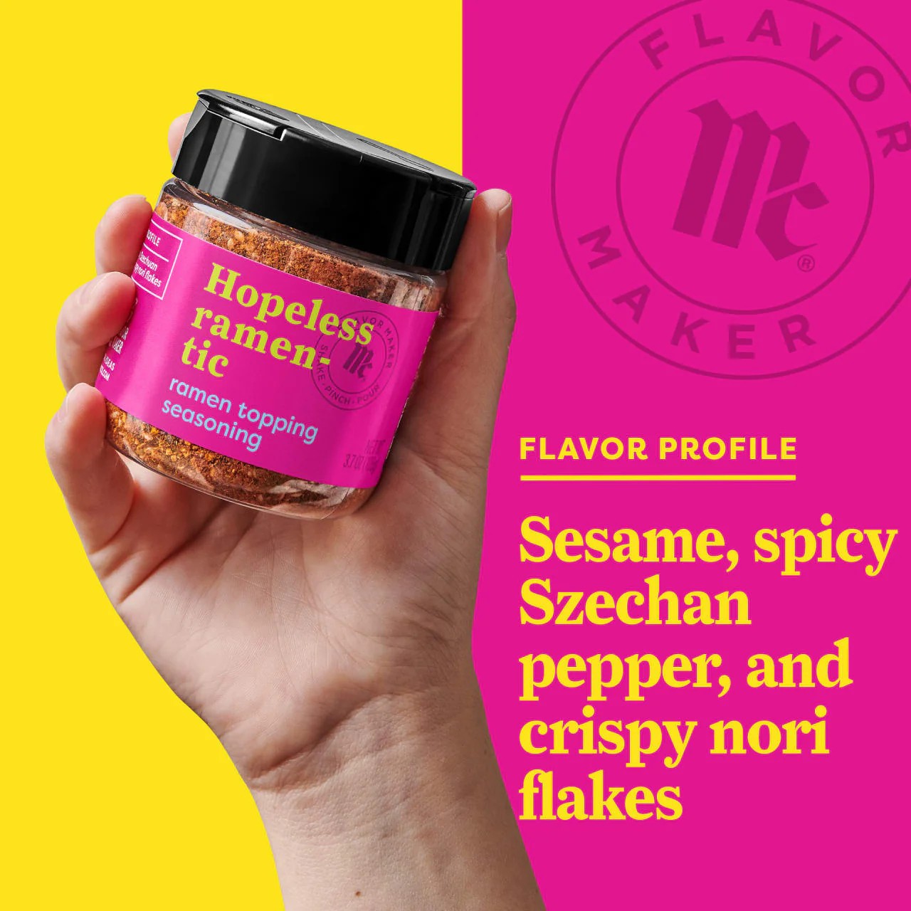 McCormick Flavor Maker Ramen Topping Seasoning, 3.7 oz Jar | FREE SHIPPING