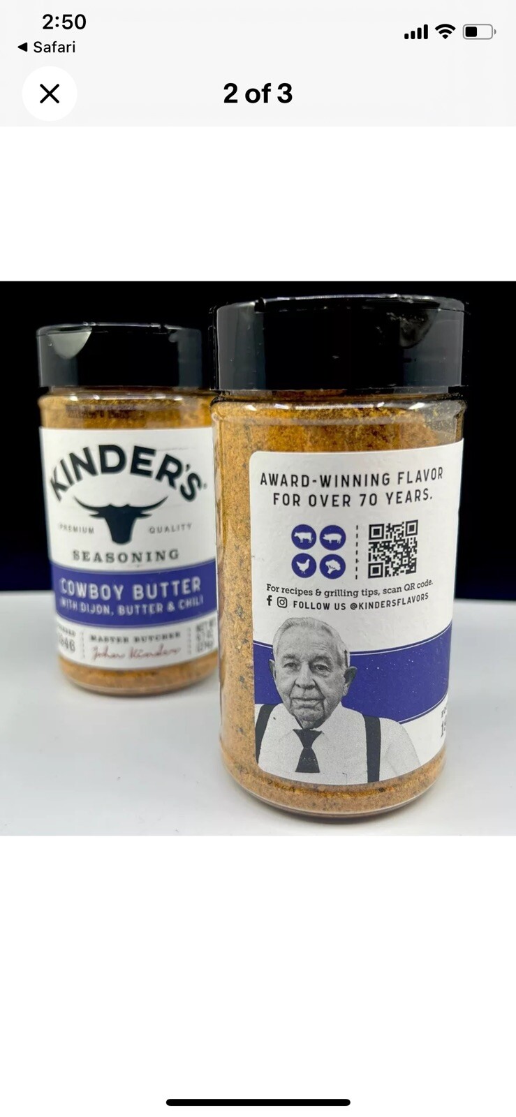 2 Kinder’s Cowboy Butter Seasoning 6.4 Oz Dry Spice Rub Ex 7/26