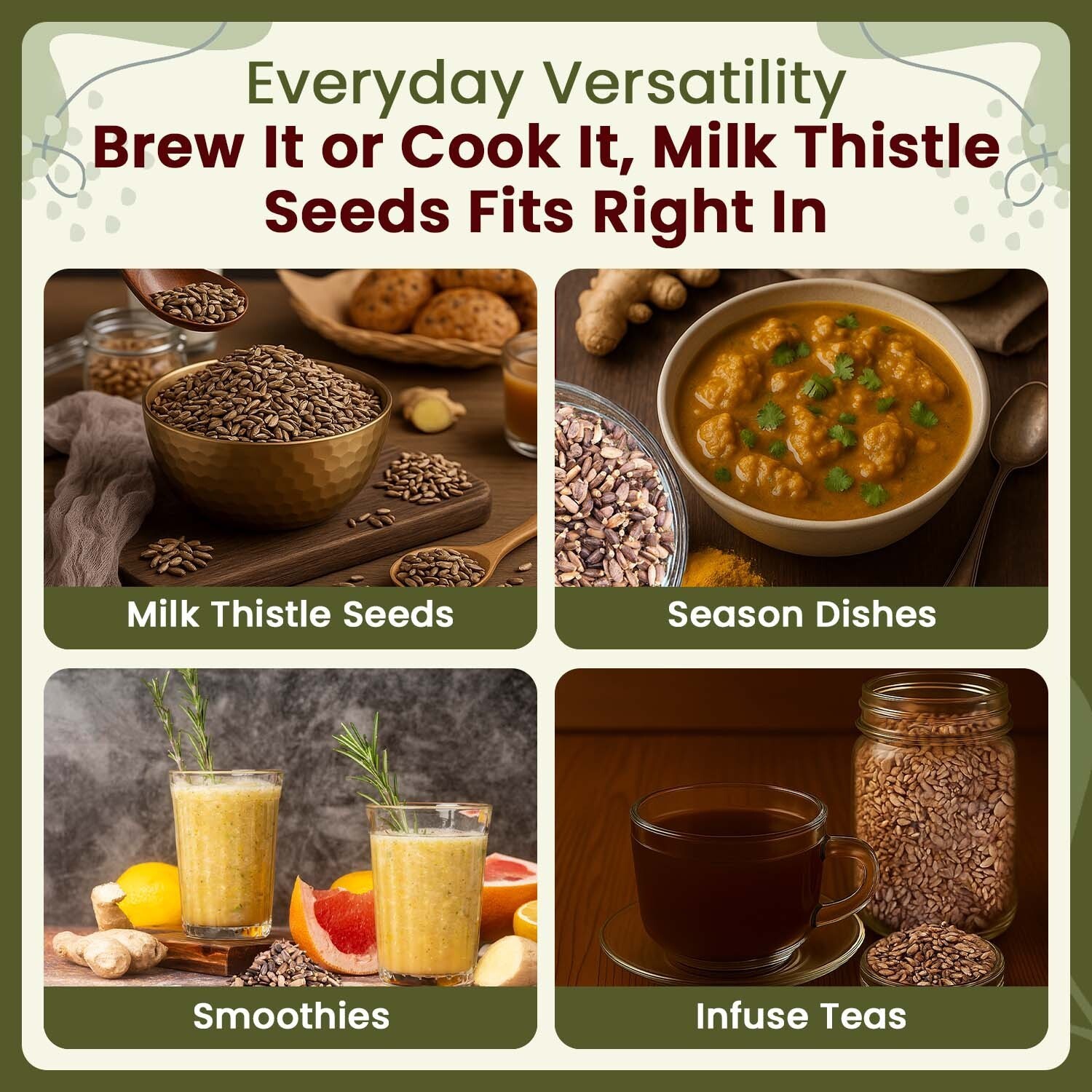 Organic Way Whole Milk Thistle Seeds – Organic, Kosher & USDA Certified