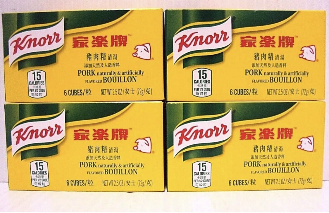 Pack 4 of Knorr 6 Bouillon Cubes – Pork Flavor 2.2 oz/pack