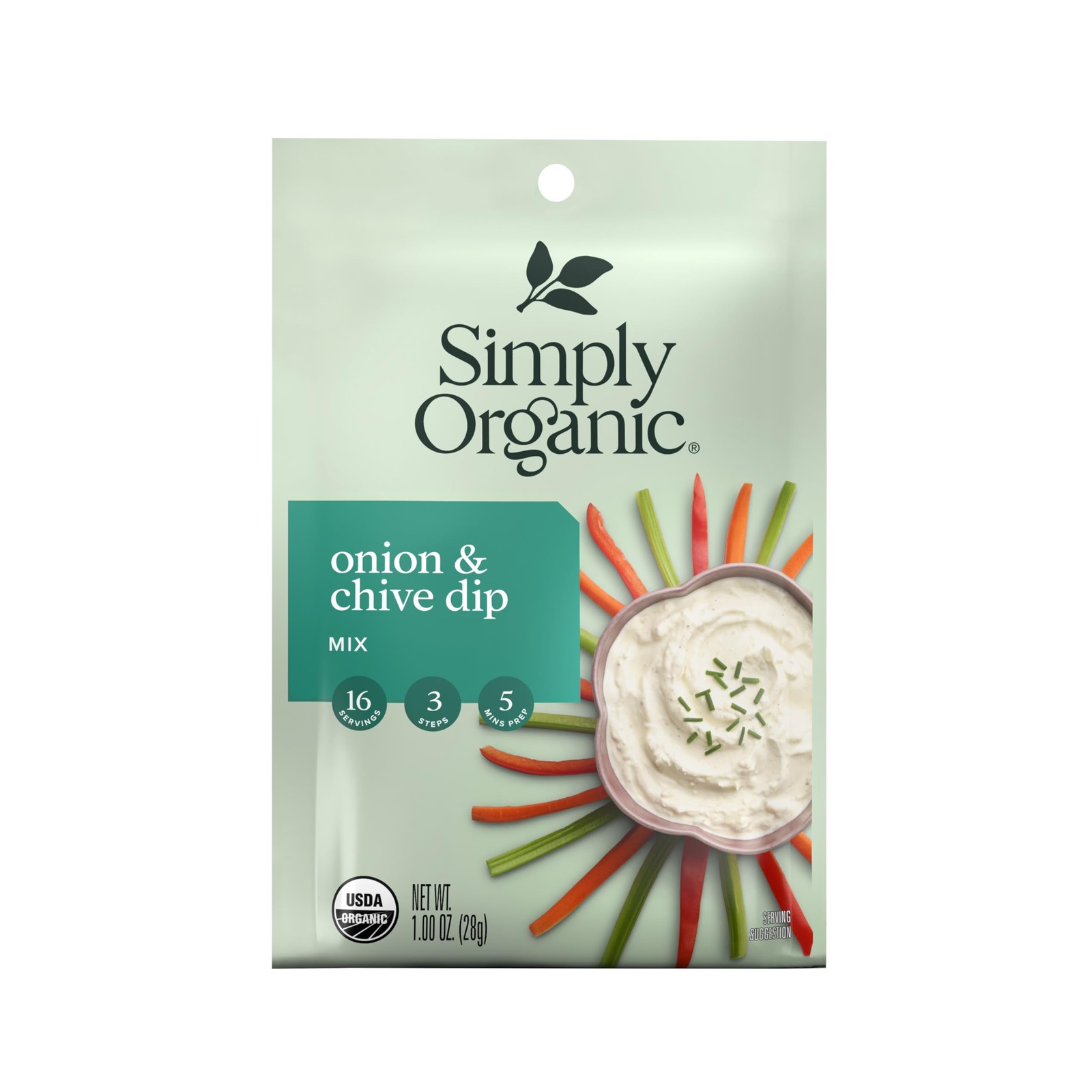 Simply Organic Onion Chive Dip Mix 1 Ounce Pack Of 12 Organic Seasoning Mixes