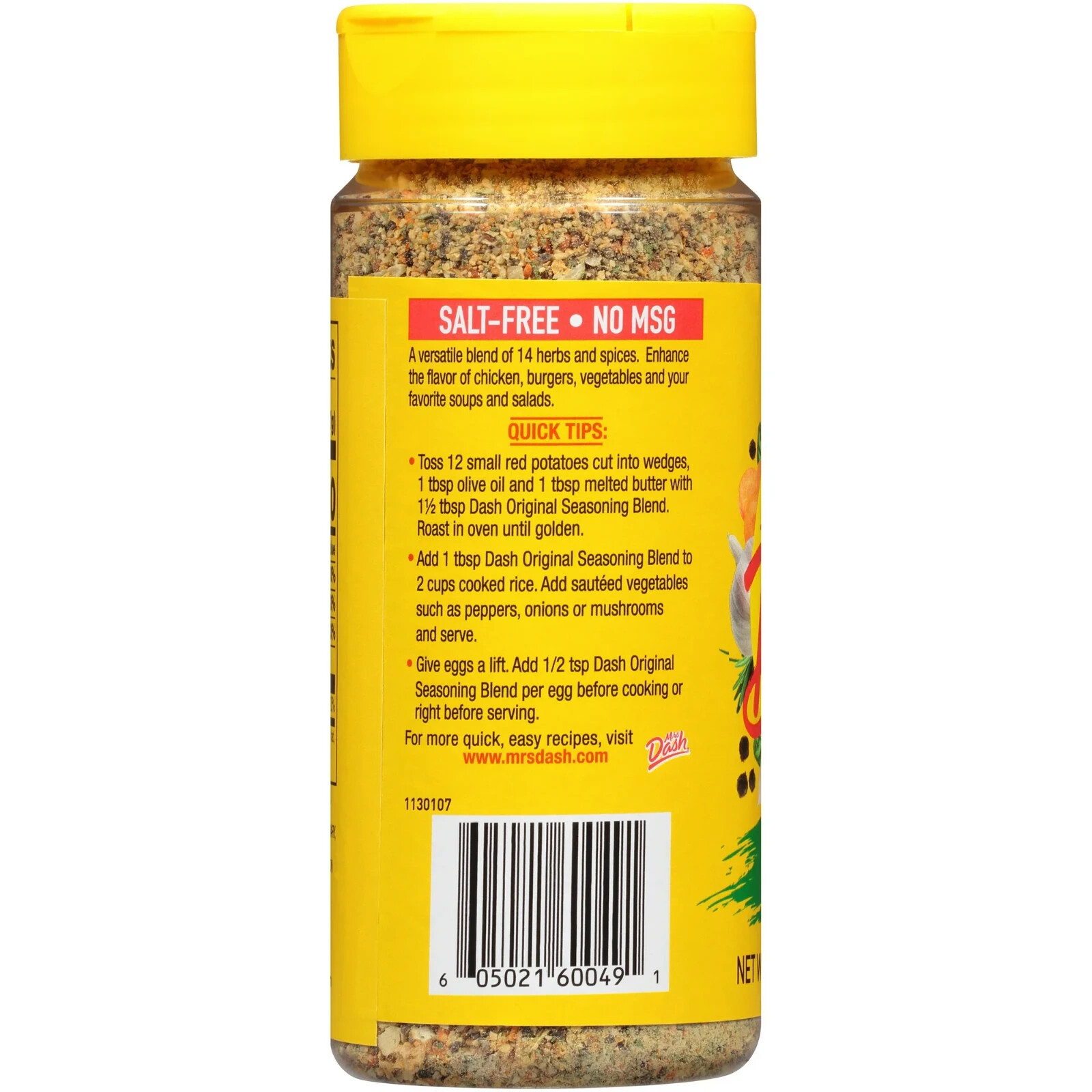 Dash Original Salt-Free Seasoning Blend, 4 Pack, Size 6.75 oz Shakers