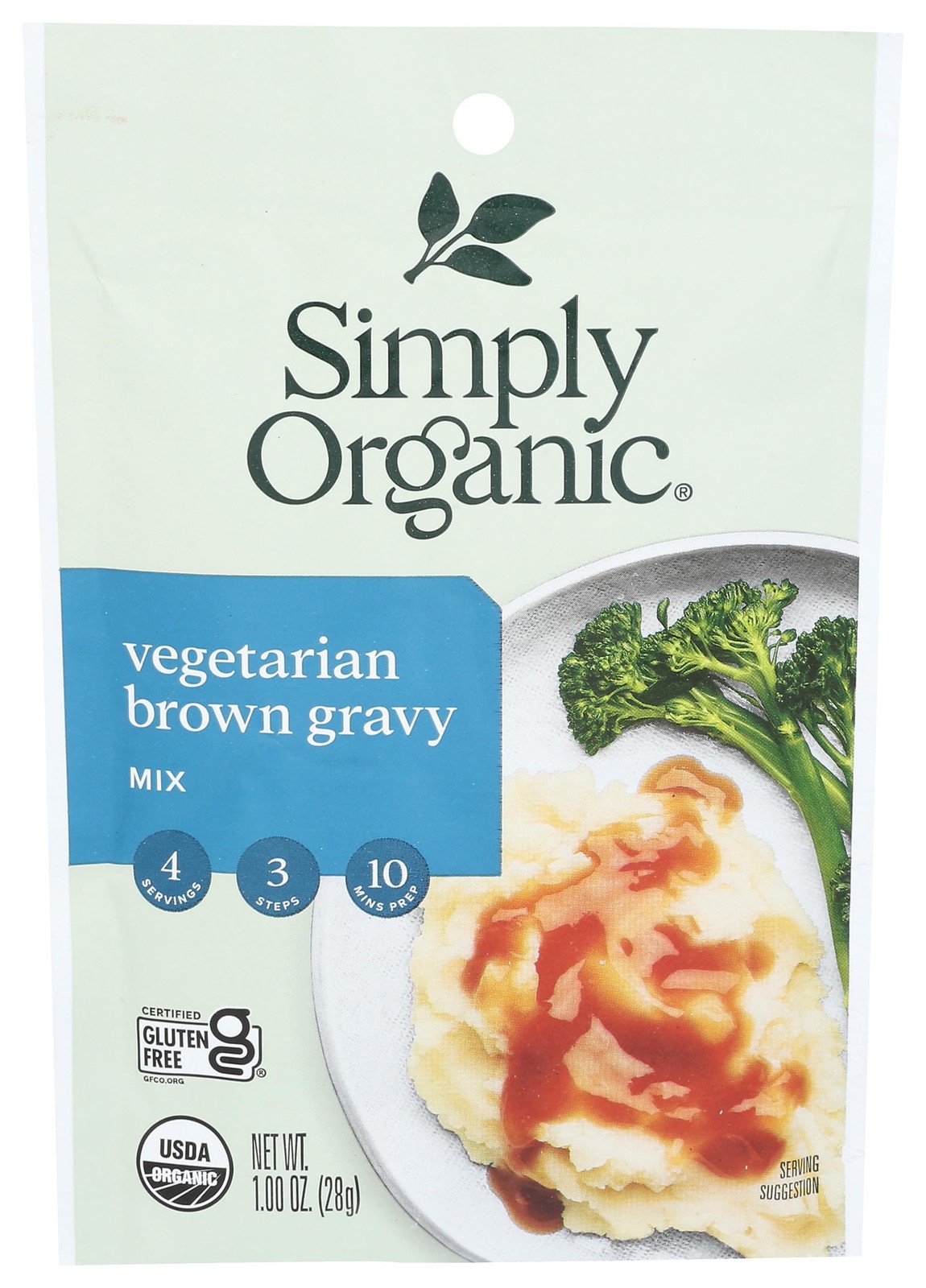 Simply Organic Vegetarian Brown Gravy Mix 1 Oz Certified Organic Gluten Free