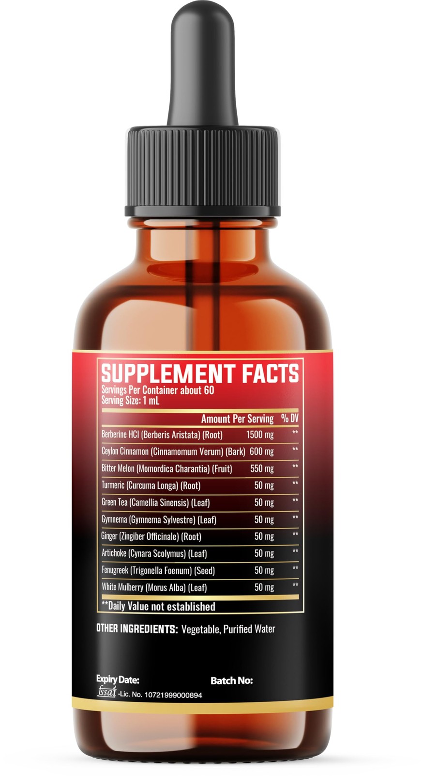 MILIVOL 10in1 Liquid Drops Berberine with Ceylon Cinnamon 2 Fl Oz (Pack of 1)