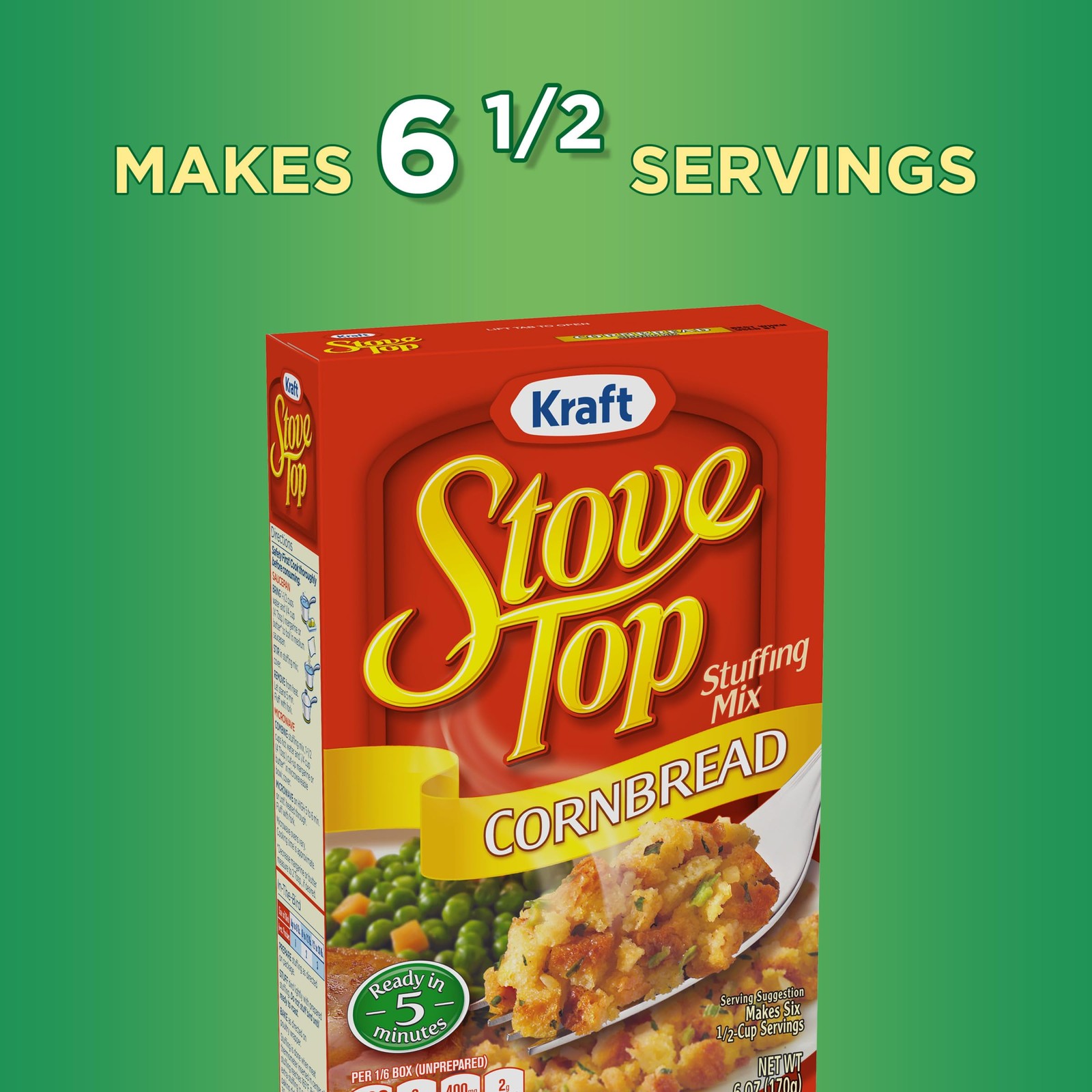 Stove Top Cornbread Stuffing Mix, 6 oz Box 6 Ounce (Pack of 1)