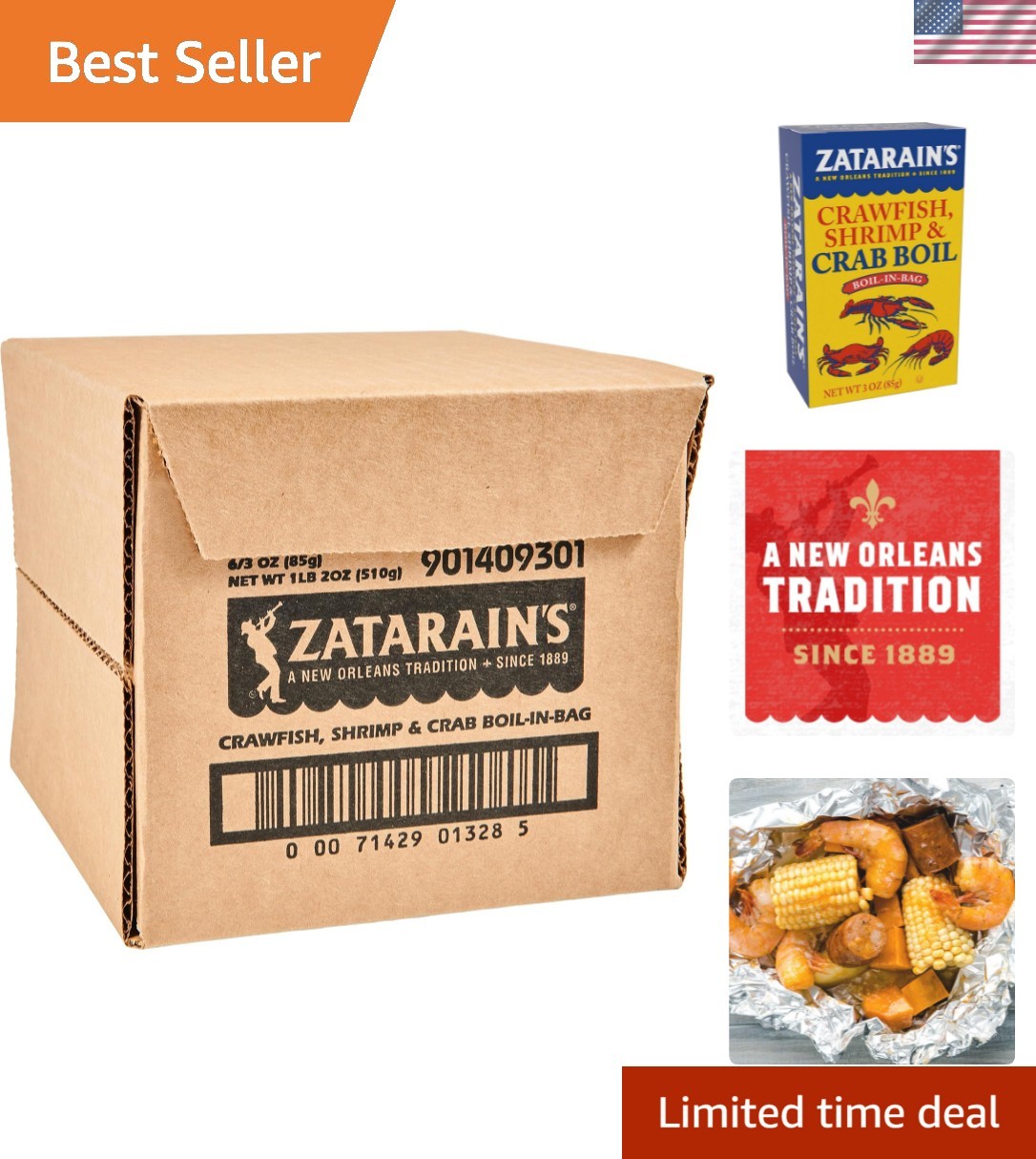 New Orleans Style Crawfish, Shrimp & Crab Boil – 6 Pack of 3oz Each