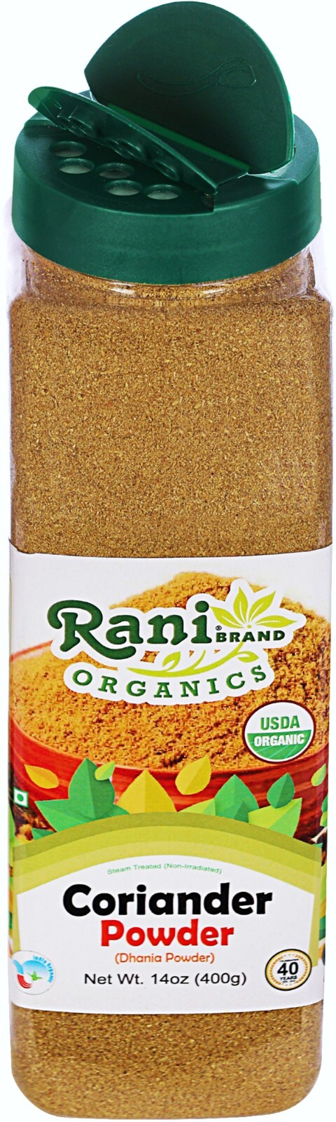 Rani Organic Coriander Powder (Dhania Powder) 14oz (400g) PET Jar