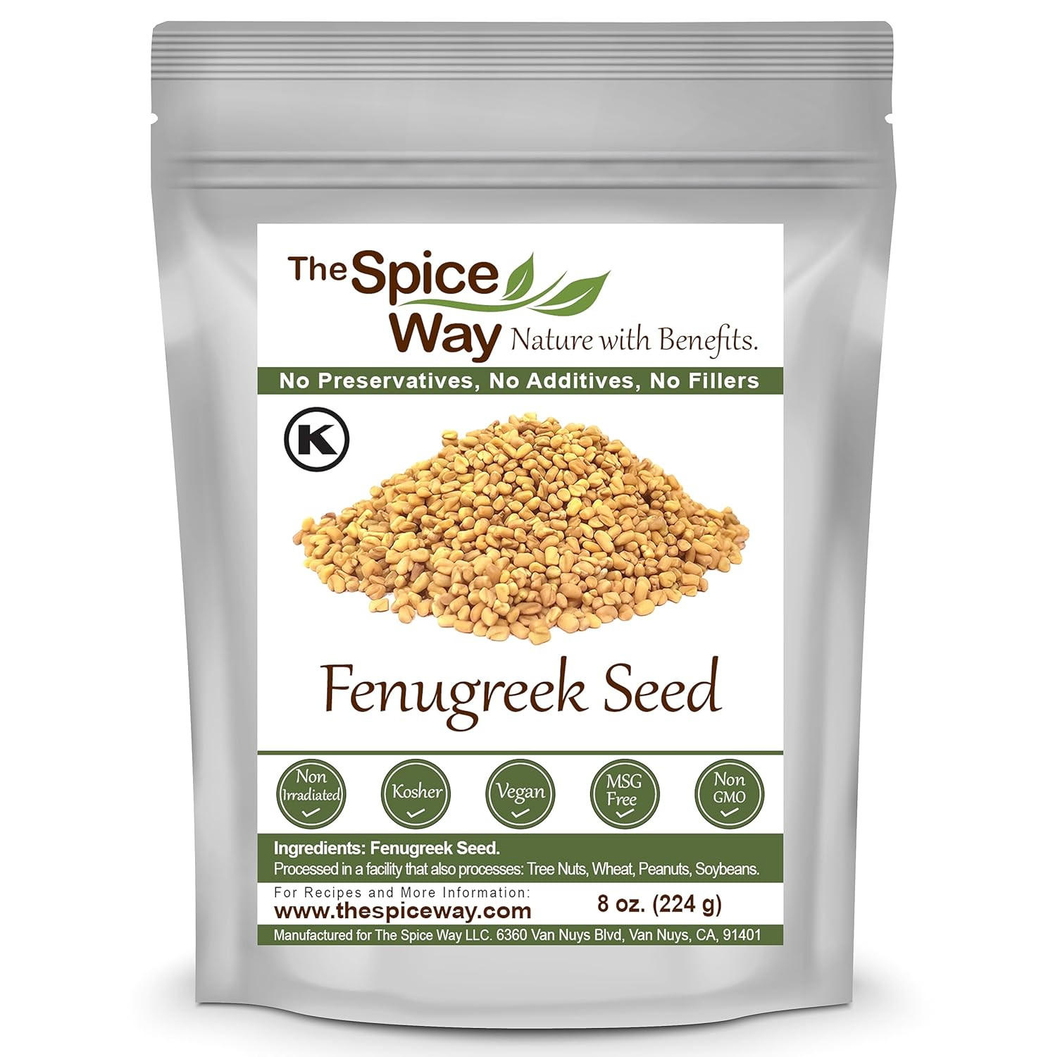 Fenogreco Puro 100% Organico Semilla 8 Oz Semillas Methi Producto De La India US