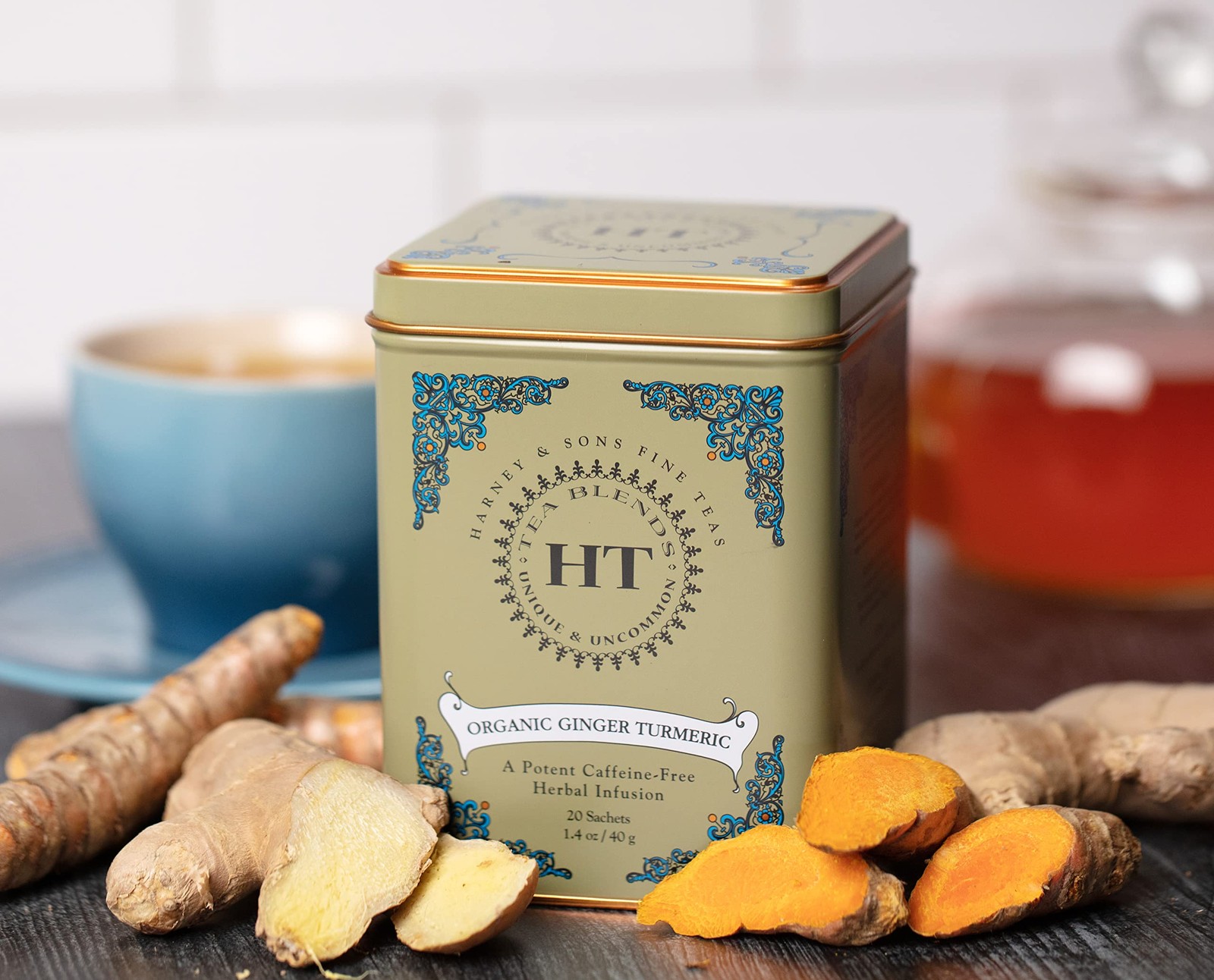Harney & Sons Organic Ginger Turmeric Herbal 20 Count (Pack of 1),