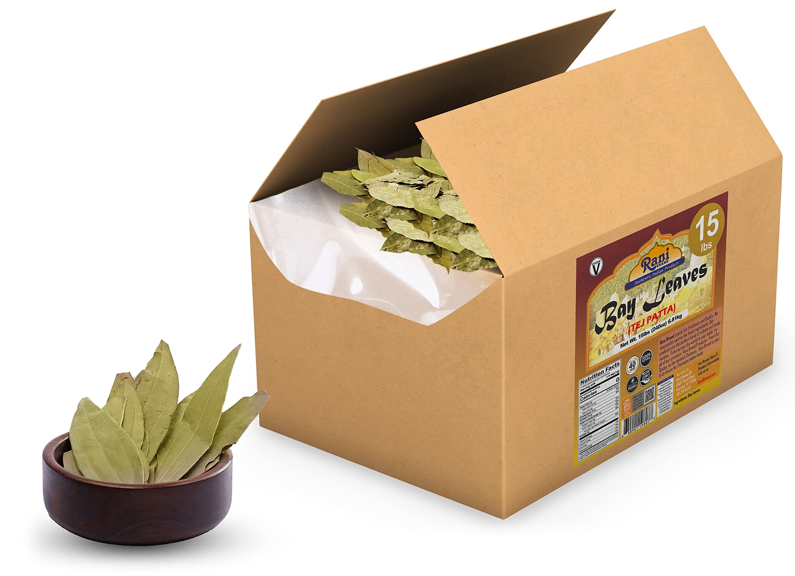 Rani Bay Whole Leaf (Leaves) Spice Hand Selected Extra Large 240oz (15lbs) 6.81k