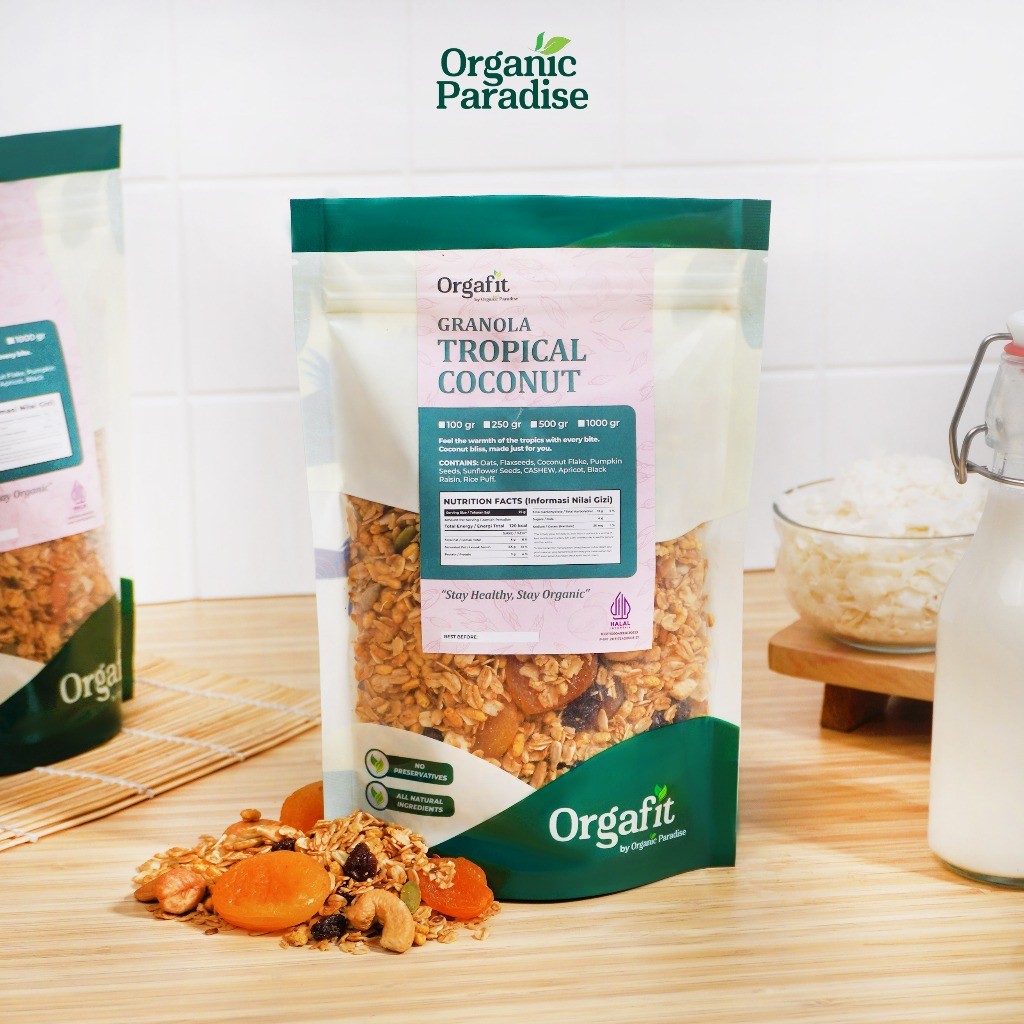 Tropical Coconut Granola Mix 500 Gram Breakfast Cereal Snack Topping On The Go