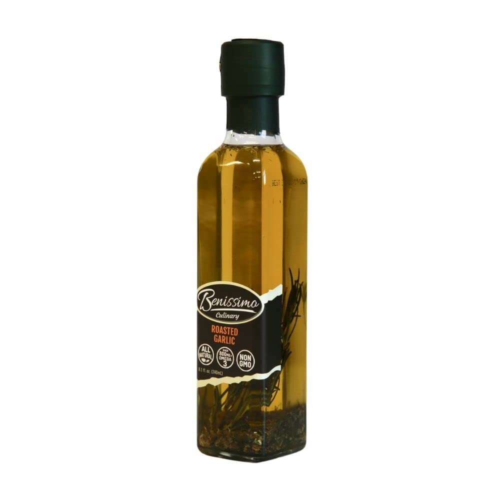 Roasted Garlic Edible Oil 8.1 Fl Oz Healthy Marinade for Meats and Vegetables