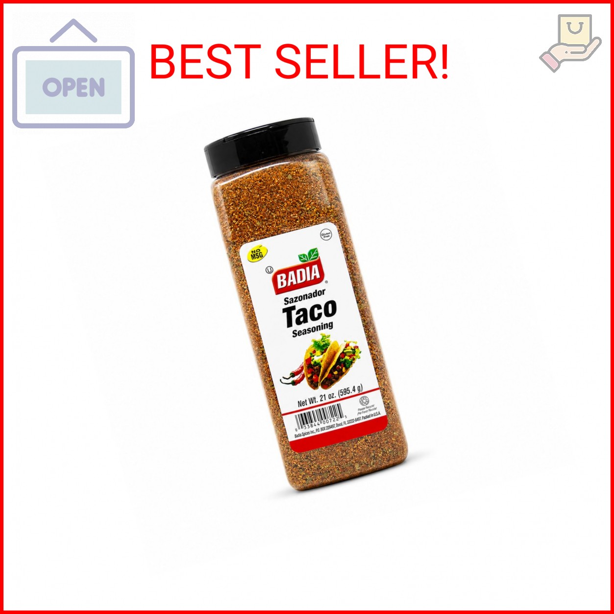 Badia Taco Seasoning, 21 oz – Authentic Blend of Spices for Tacos, Burritos, Faj