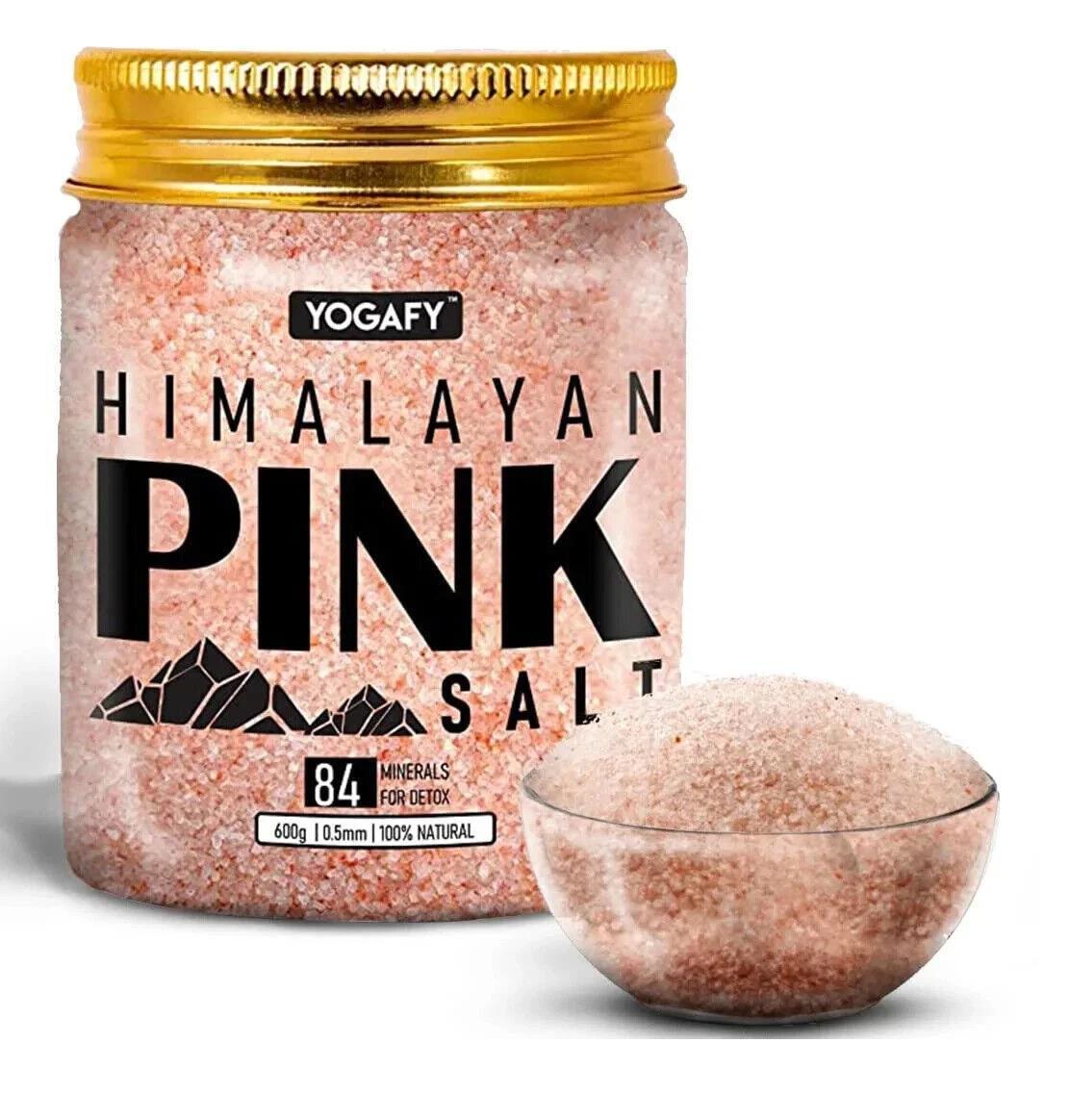 YOGAFY- Himalayan Pink Salt – 600 gm || HEALTHY Salt Packed with 84 Minerals ||