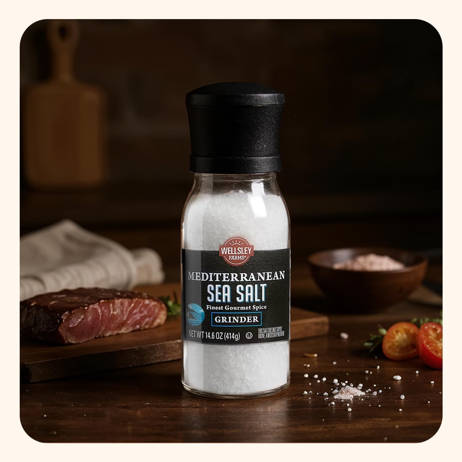 Mediterranean Sea Salt Grinder, 14.6 Ounce