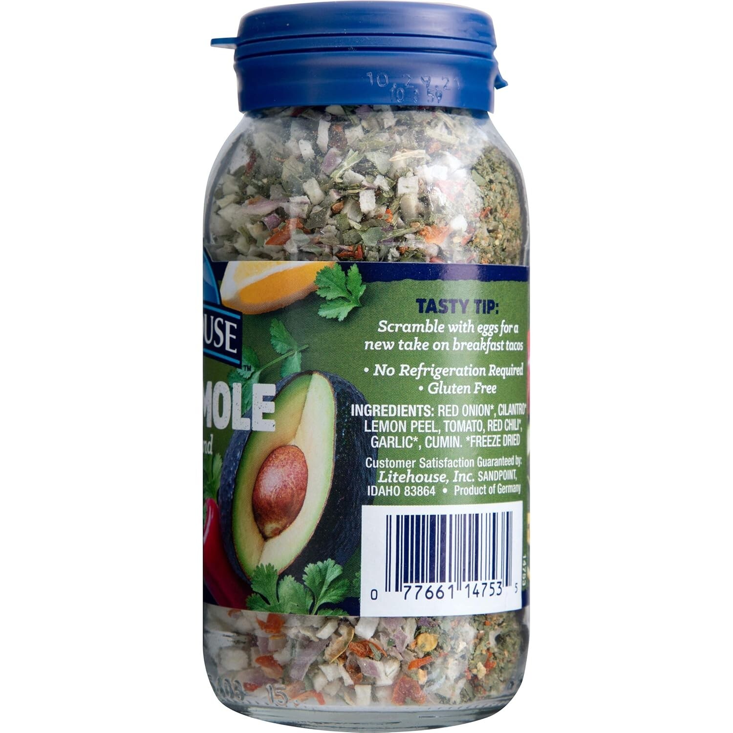Spicy Freeze Dried Guacamole Mix – Gluten-Free & Vegetarian, 2 Jars of 0.85 Oz