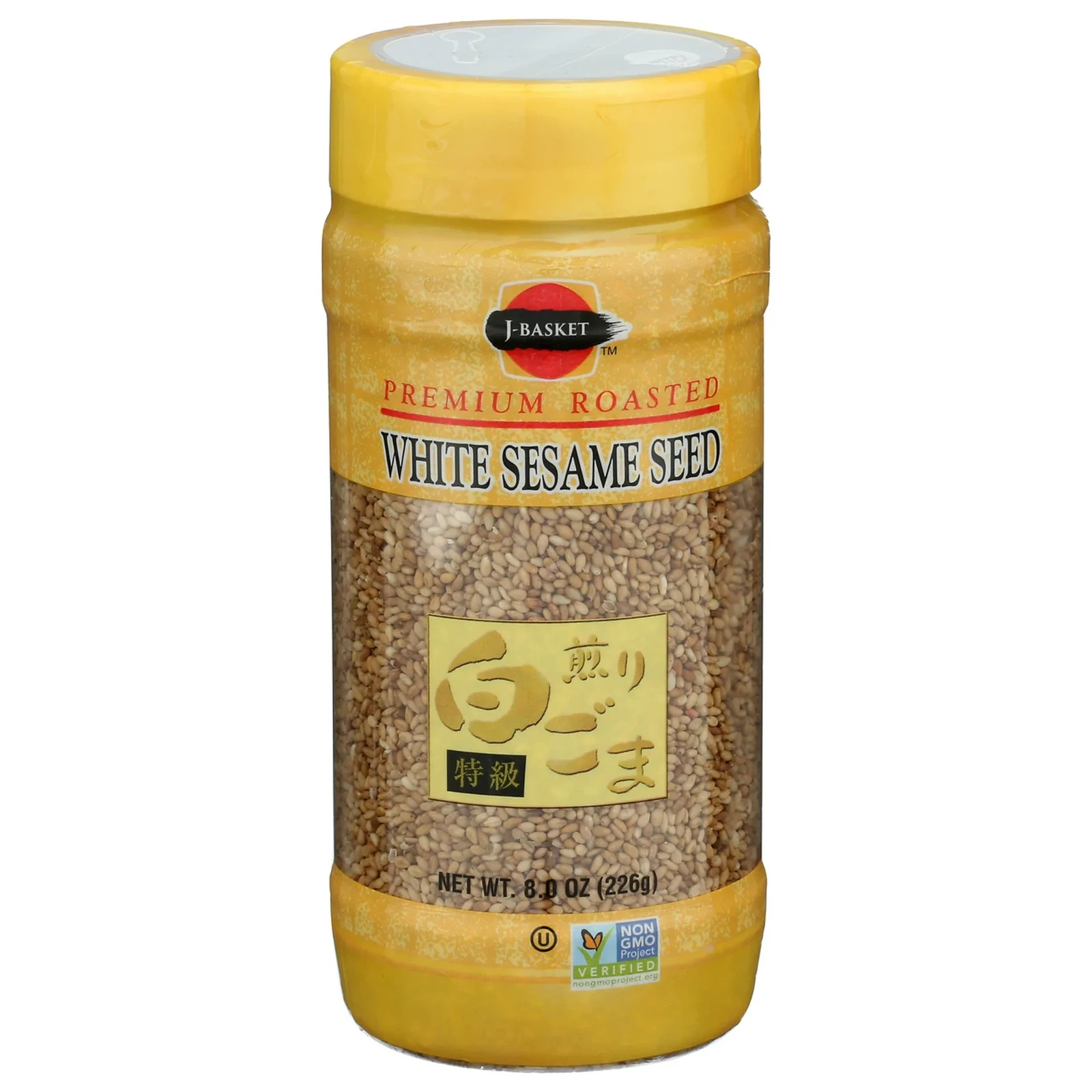 6 Pack J-Basket Premium Roasted White Sesame Seeds 8 oz Non-GMO Whole Asian Cook