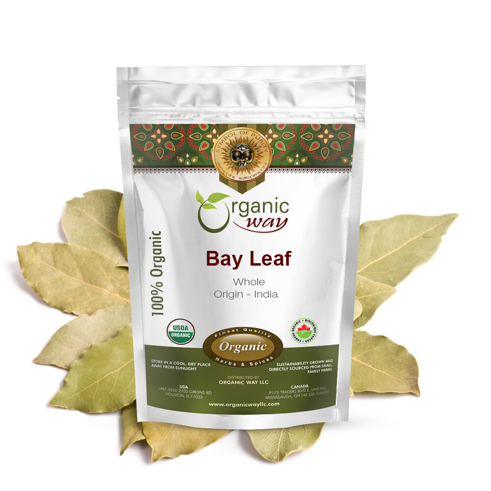 Organic Way Bay Leaf Whole – Organic, Kosher & USDA Certified (1/2LBS / 8Oz)