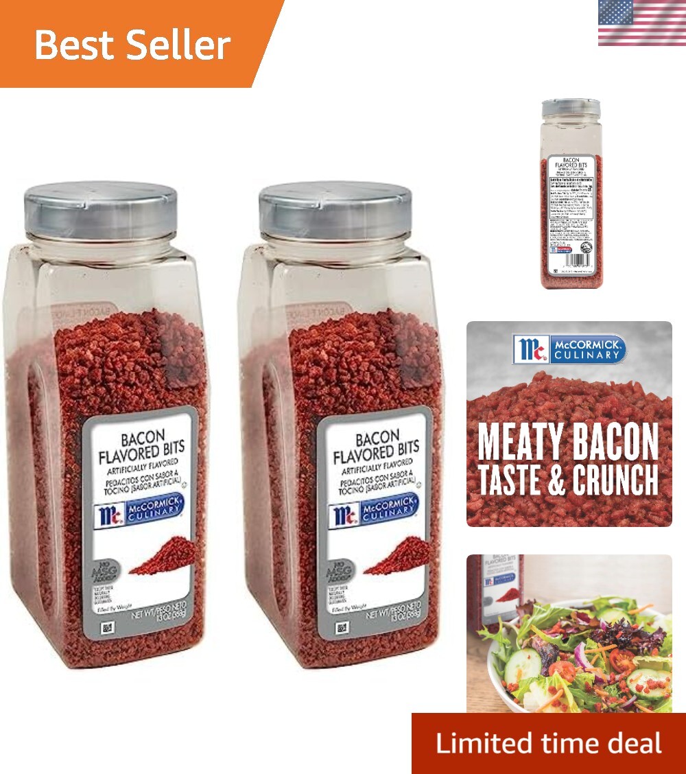Pack of 2 Bacon Bits 3 oz – Flavorful Topping for Salads, Breakfast Bowls & More