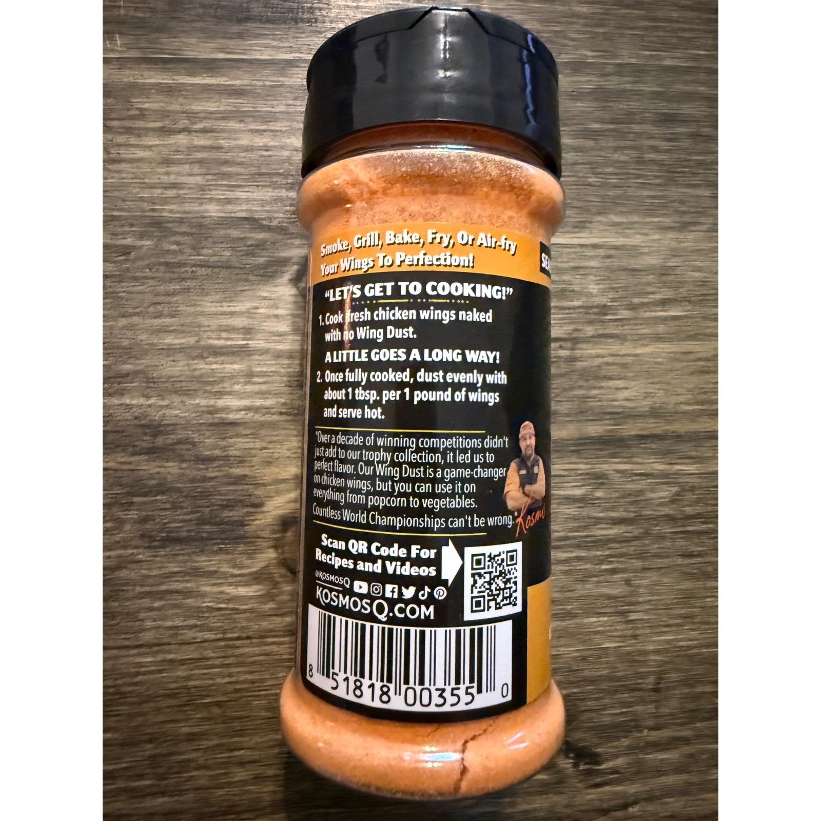 Kosmos Q Wing Dust Honey BBQ Chicken Wing Seasoning 5.5oz New Mild Dry Rub