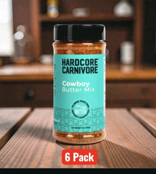 6 Pack Hardcore Carnivore Cowboy Butter Bar-B-Q Rub/Seasoning 9 oz