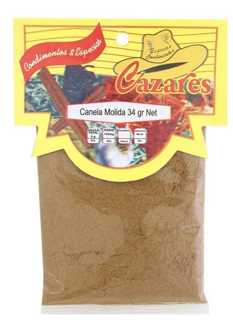 15X Canela Molida Cazares Ground Cinammon 34g Ea 1.1 Libra (1.2oz Ea) 🇲🇽