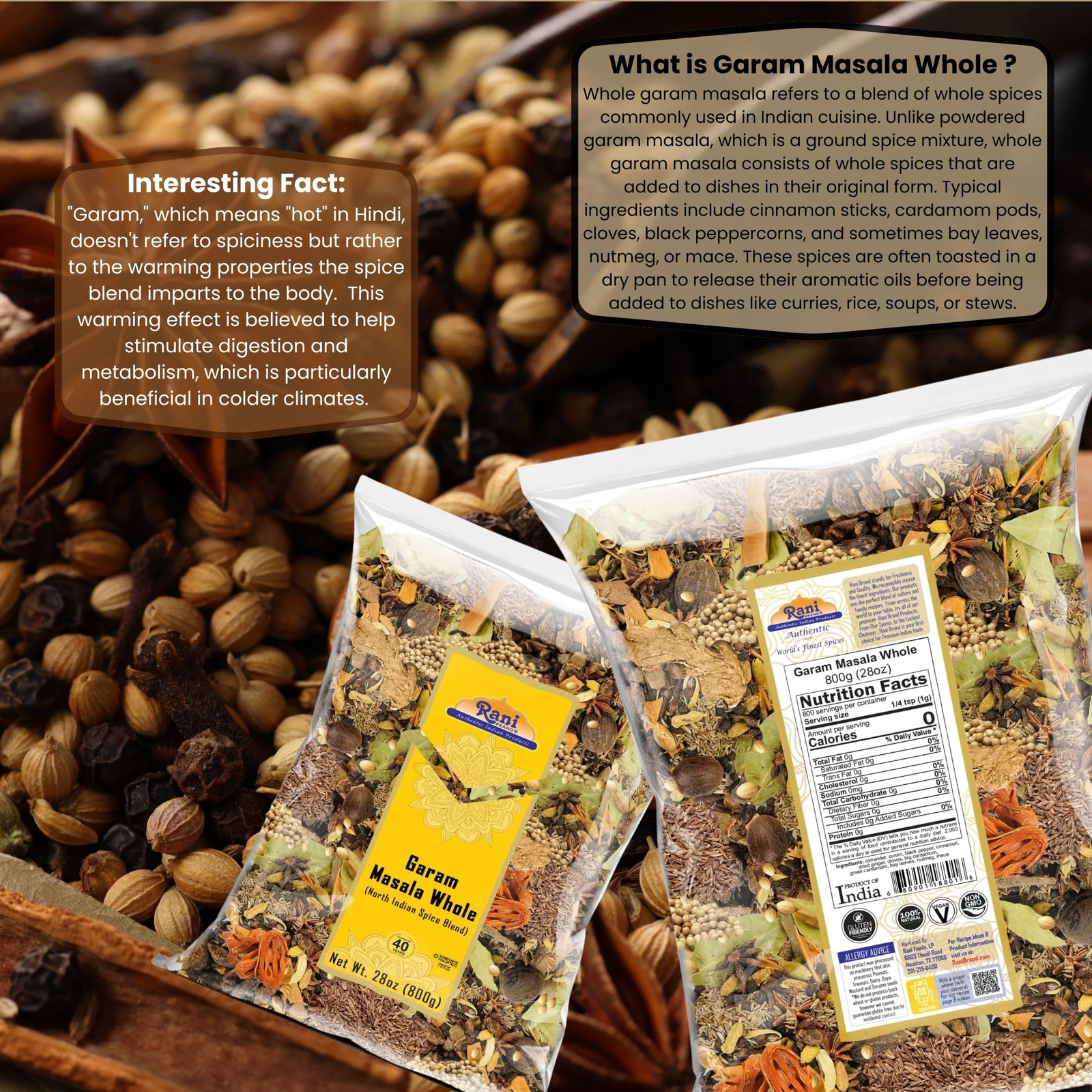 Rani Garam Masala Indian 11-Whole Spices Blend 28oz (800g)