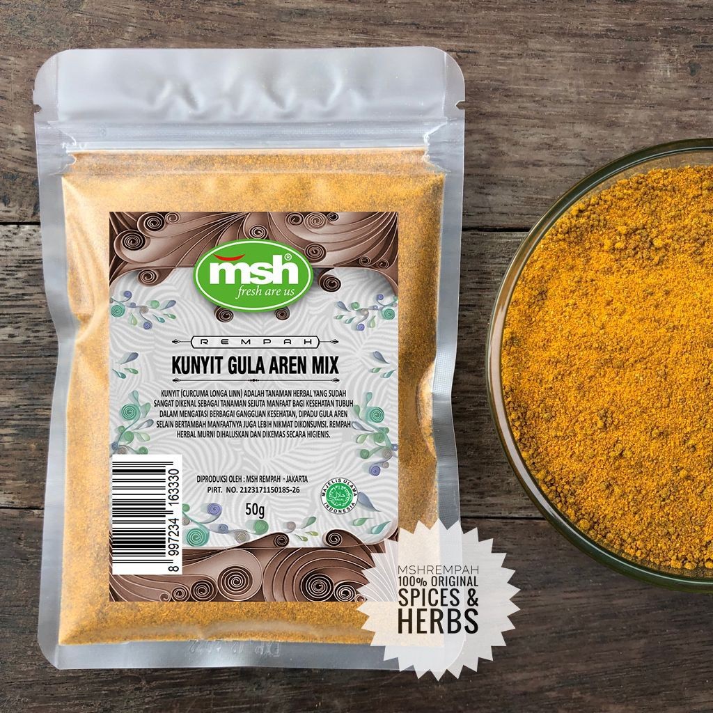 Turmeric Palm Sugar Mix powder drink 50g natural herbal spice organic