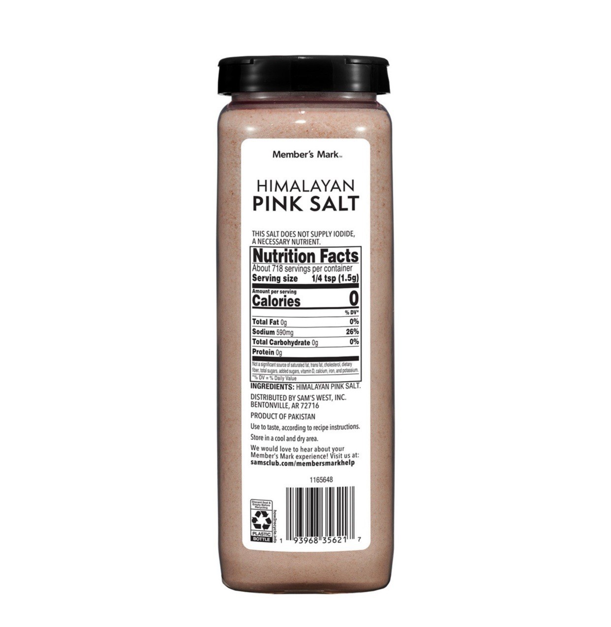 Member’s Mark Himalayan Pink Salt (38 oz.) ~ Best If Used By 12/29/2027.