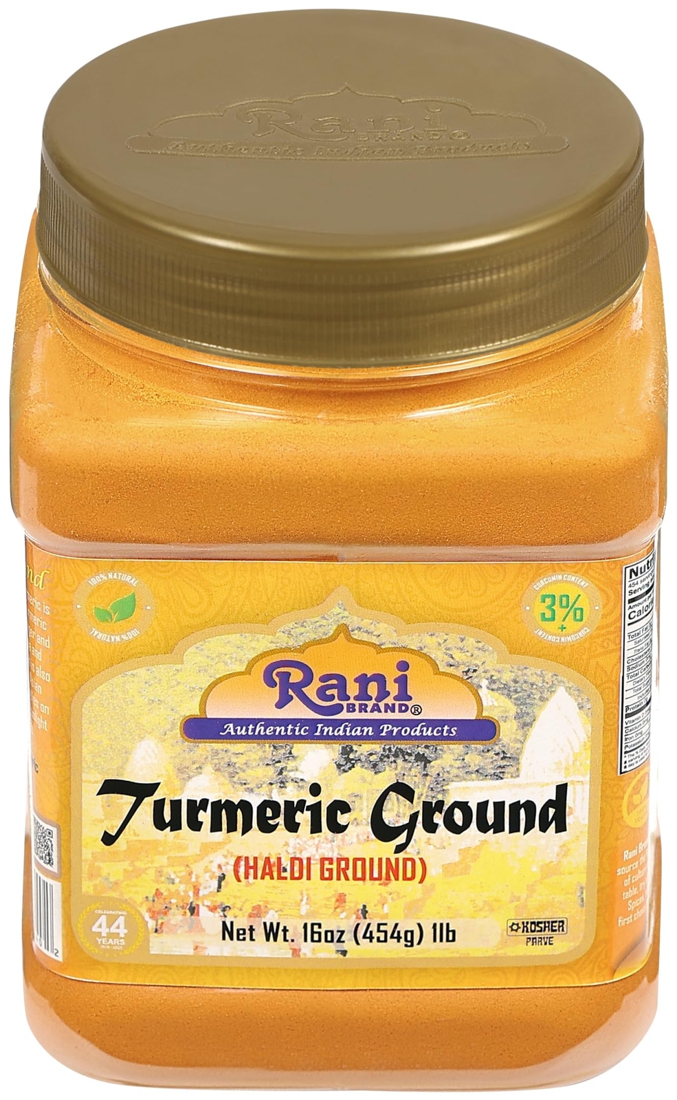 Rani Turmeric (Haldi) Root Powder Spice, (High Curcumin Content) 16oz (454g) 1lb