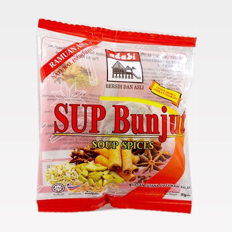 (4pcs + FREE 1pc) Sup Bunjut ADABI 8g @ Soup Spices Free Shipping