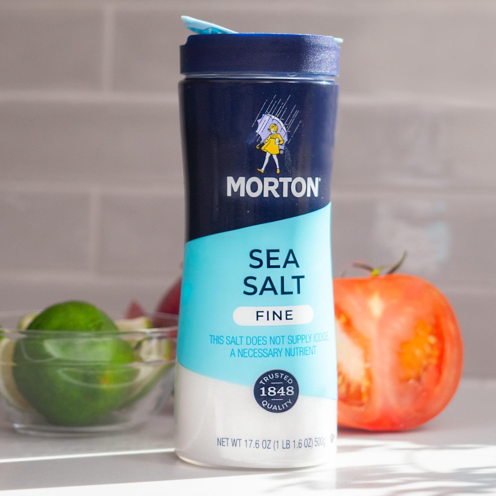 Morton Coarse Kosher Salt 17.6 Ounce Easy Pinch Sprinkle Non Iodized