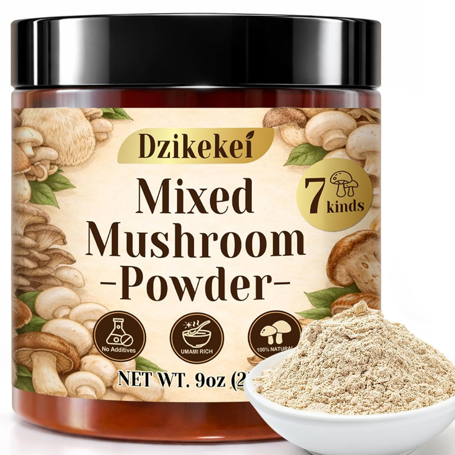 9 Oz Mixed Mushroom Powder, 7-In-1 Mushroom Seasoning Blend, Made from Pure Drie