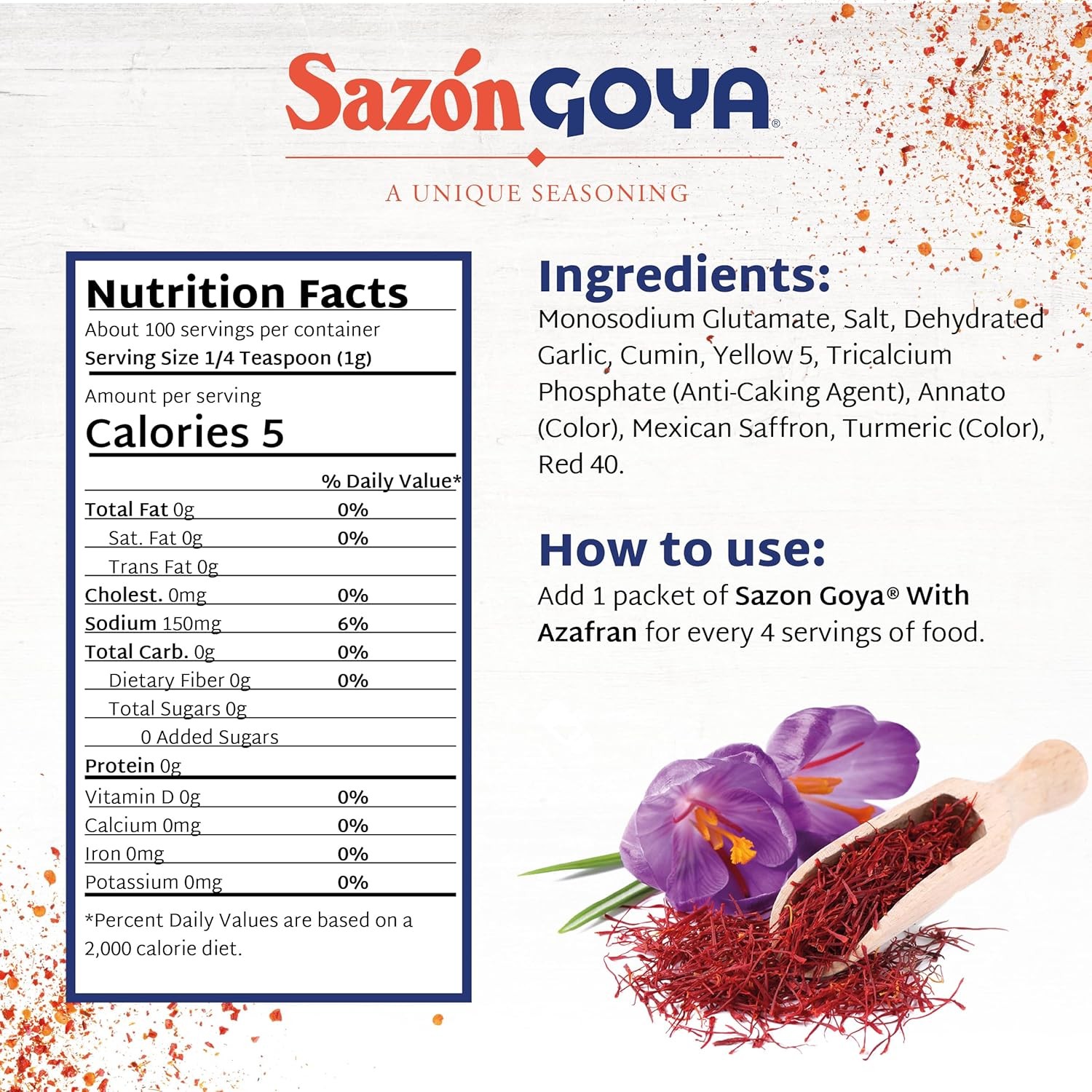 Sazón Seasoning with Azafran 3.52 Ounce (Pack of 3)