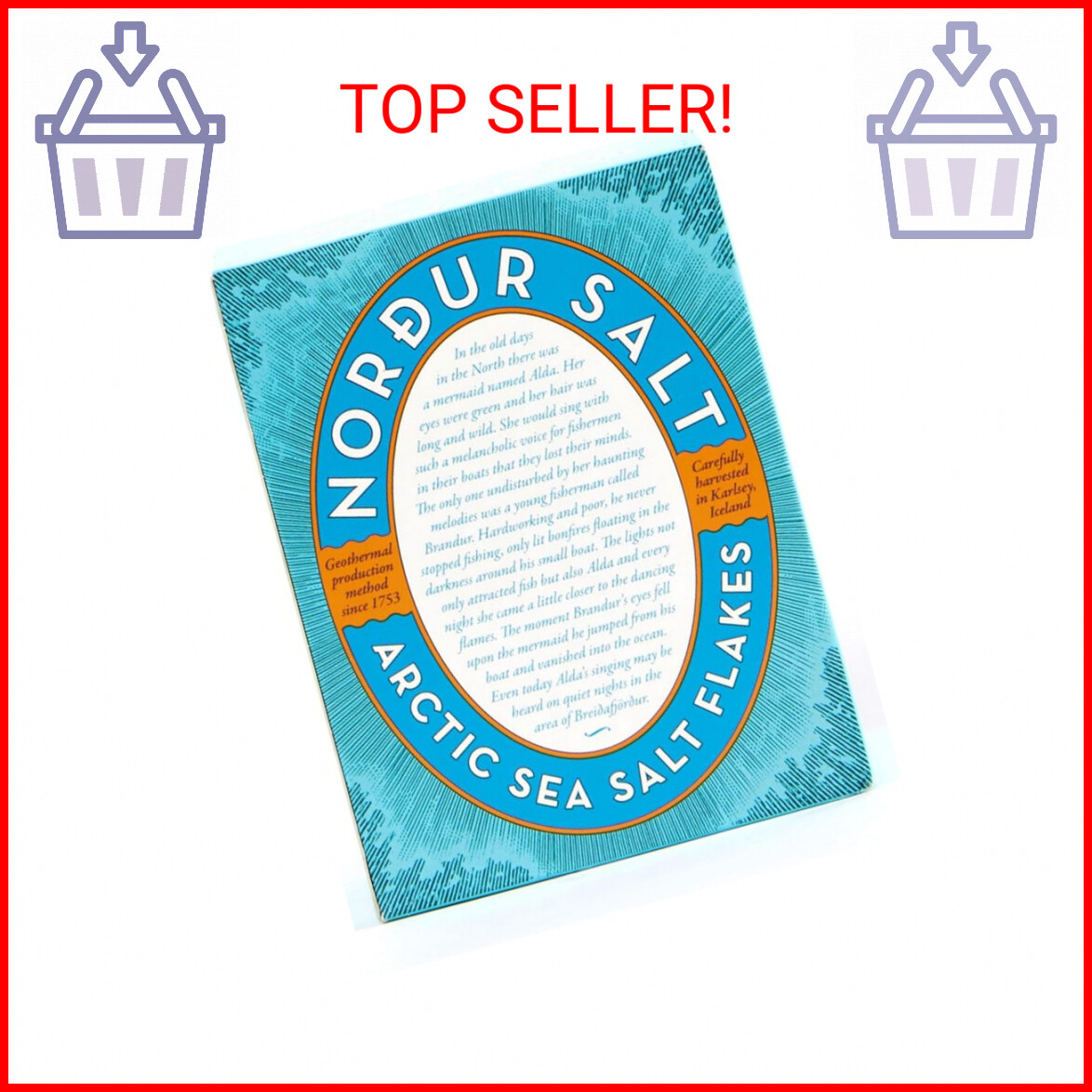 Nordur Salt Arctic Sea Salt Flakes Cardboard Plain 8.8 OZ, 1