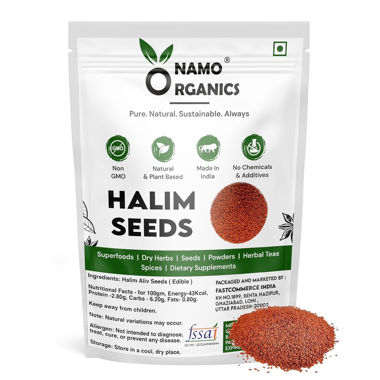 Namo Organics – Halim Seeds 400g – Aliv Seeds | Rich in Fibre and Omega -3
