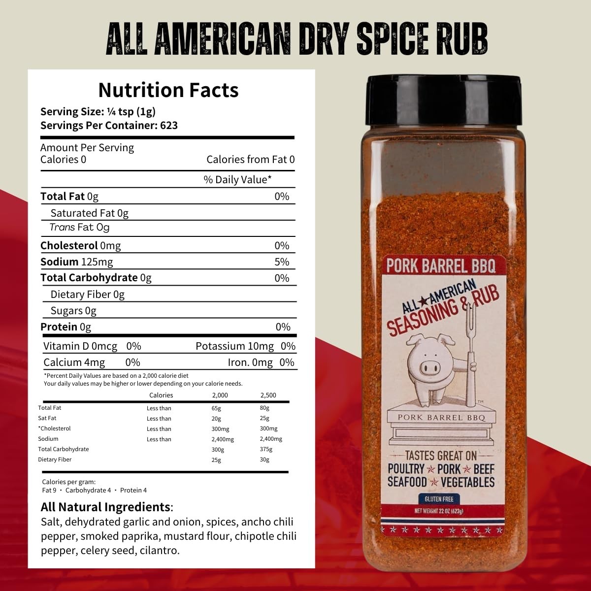 Versatile 22oz BBQ Seasoning Rub – Sugar-Free & Gluten-Free for All Meats