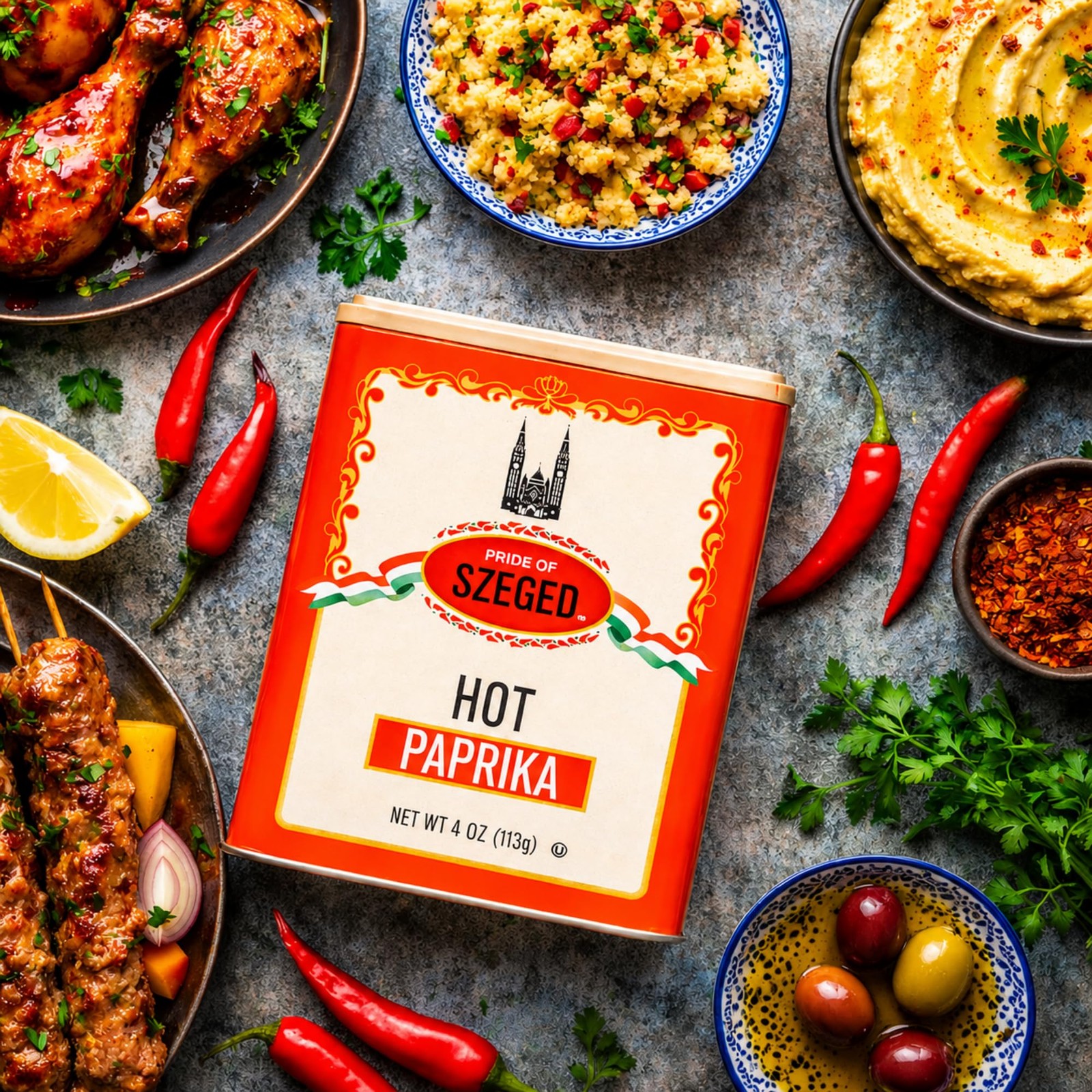 Pride of Szeged Hot Paprika Powder, 4 Ounce (Pack 1), (4 oz)
