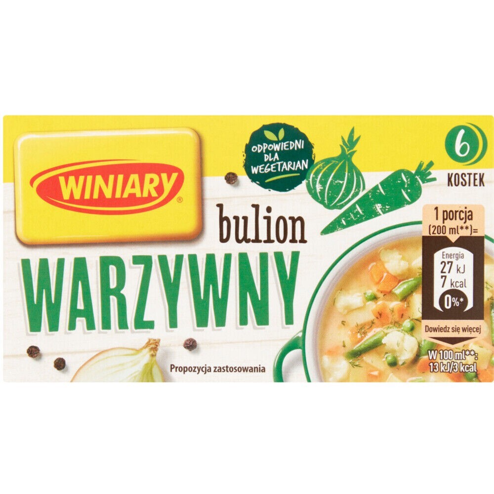WINIARY BOULLION CUBES VEGETABLE SOUP DISH BROTH 180G (18 PIECES) 6.3OZ