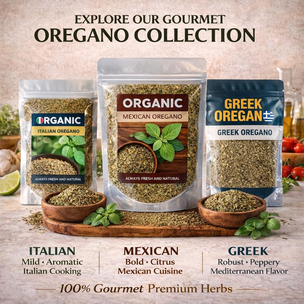 Organic Italian Oregano Leaves, 5 oz – Premium Dried Oregano for Pizza, Pasta…
