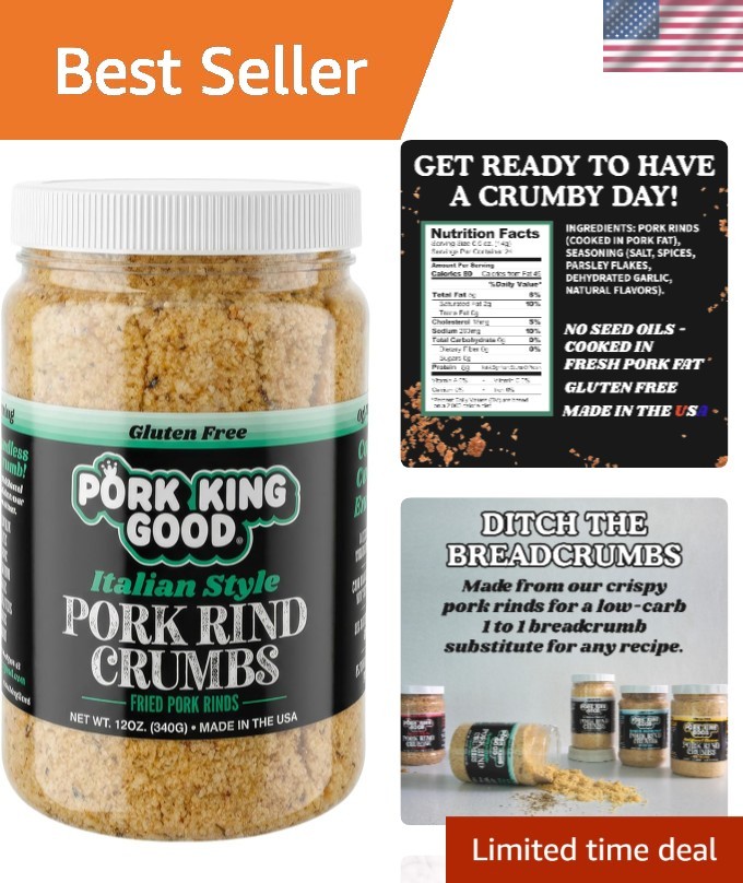 Guilt-Free Italian Pork Rind Crumbs – Perfect for Keto and Paleo Diets – 12 oz