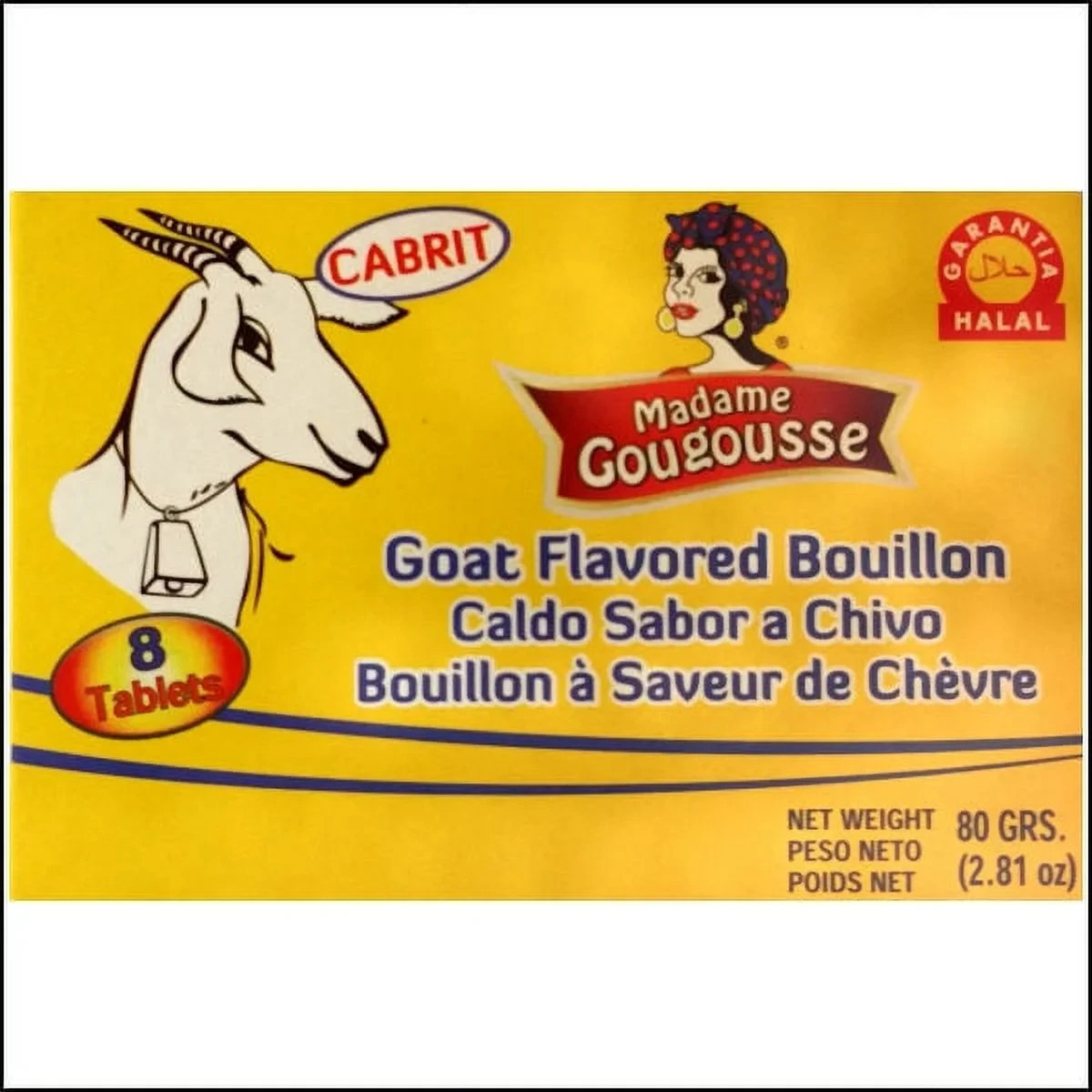 6 Pack Madame Gougousse Goat Bouillon Cubes – 8 Cubes per Pack (2.82 oz Each)